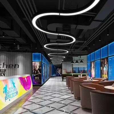 Oval Arc Curved Layout Circle LED Linear Light Aluminum Profile For Office Cafe 240V