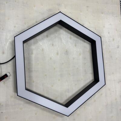 2700K-6500K Hollow Hexagonal Recessed Linear Light Fixtures with Seamless Splicing for Gym and Office Ceiling