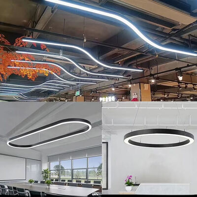 Adjustable Oval Suspended Dimmable Linear Led Light 1800mm For Gym Showroom