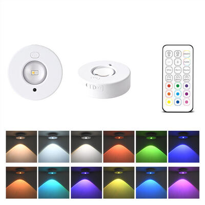 500mAh Magnetic RGBW Wireless LED Puck Light Under Cabinet Timing Function