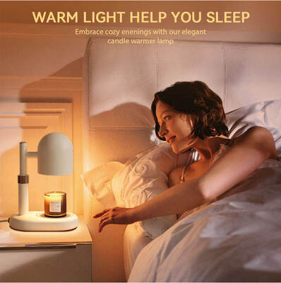 Retro Candle LED Sensor Lights Table Lamp Electric Incense Burner Cream Color