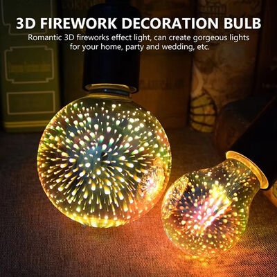 LED 3D Fireworks-effect Glass LED Light Bulb Holiday Decorations and Christmas Holiday Lights
