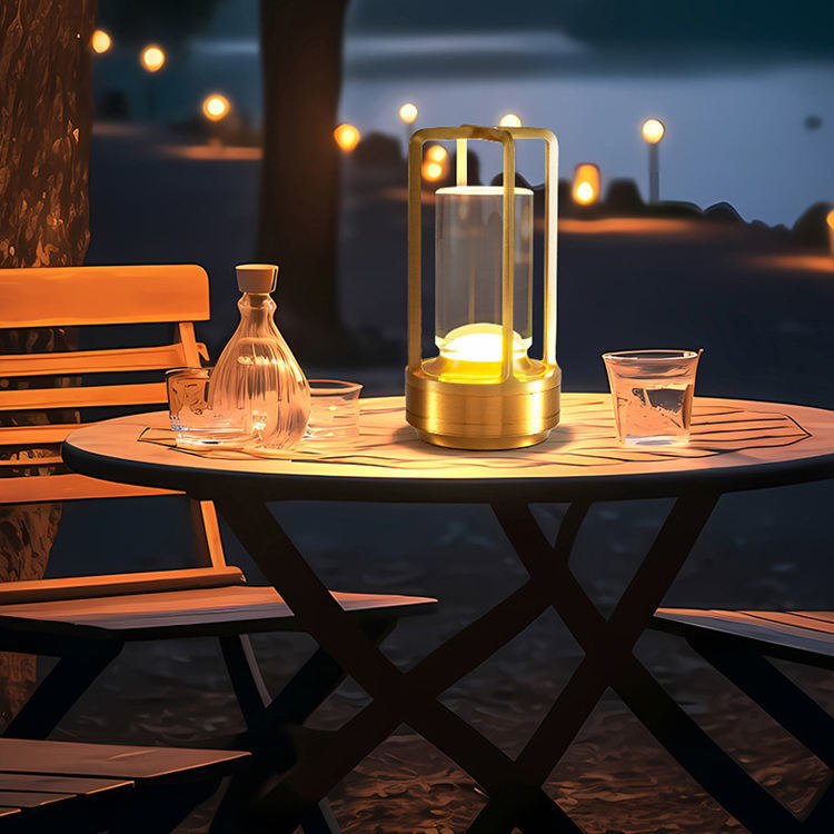 Industrial Style LED Table Lamp with 30000 Hours Lifespan Touch Control and Type-C Charging for Outdoor Camping