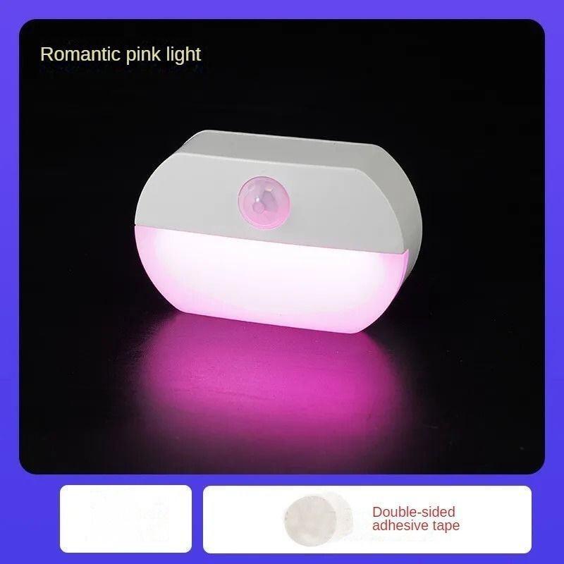 LED Intelligent Human Body Sensor Light Battery Bedside Night Light Home Corridor Wardrobe Light